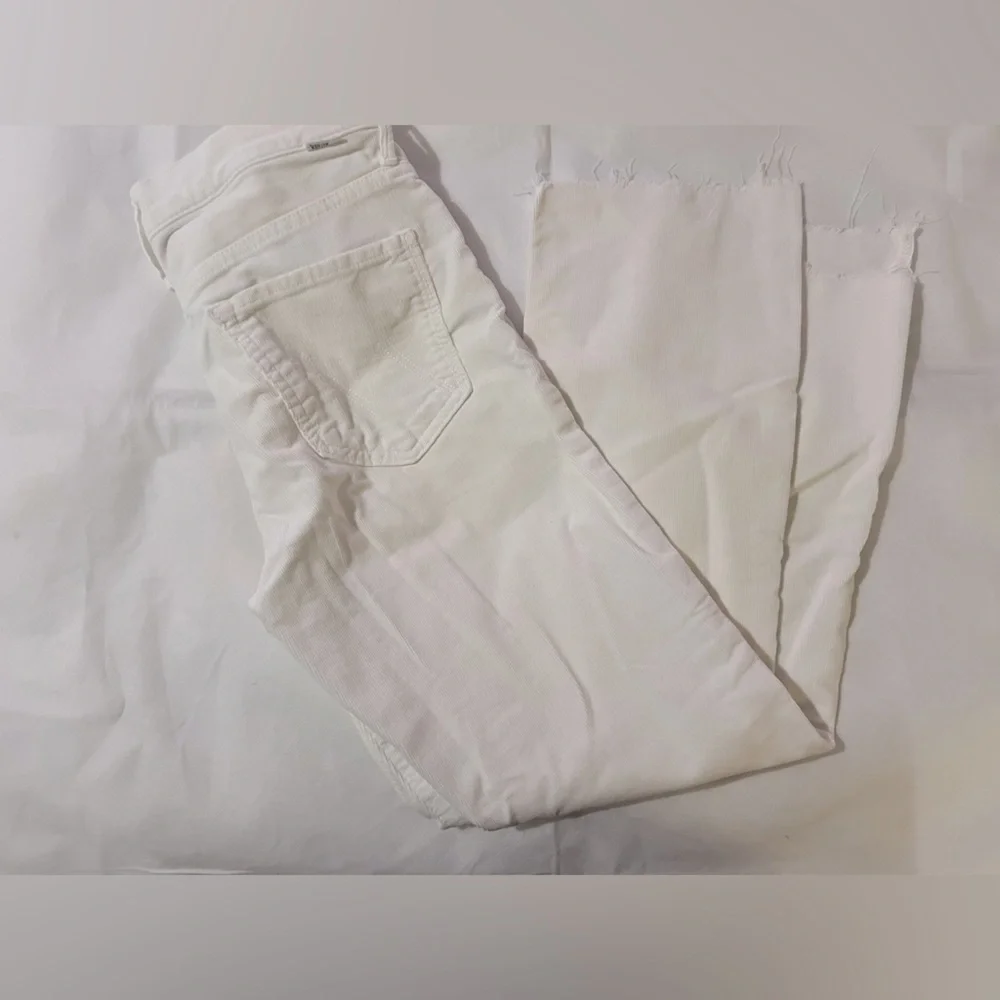 Mother jeans corduroy straight leg size 26 white the insider crop step fray - Picture 5 of 12